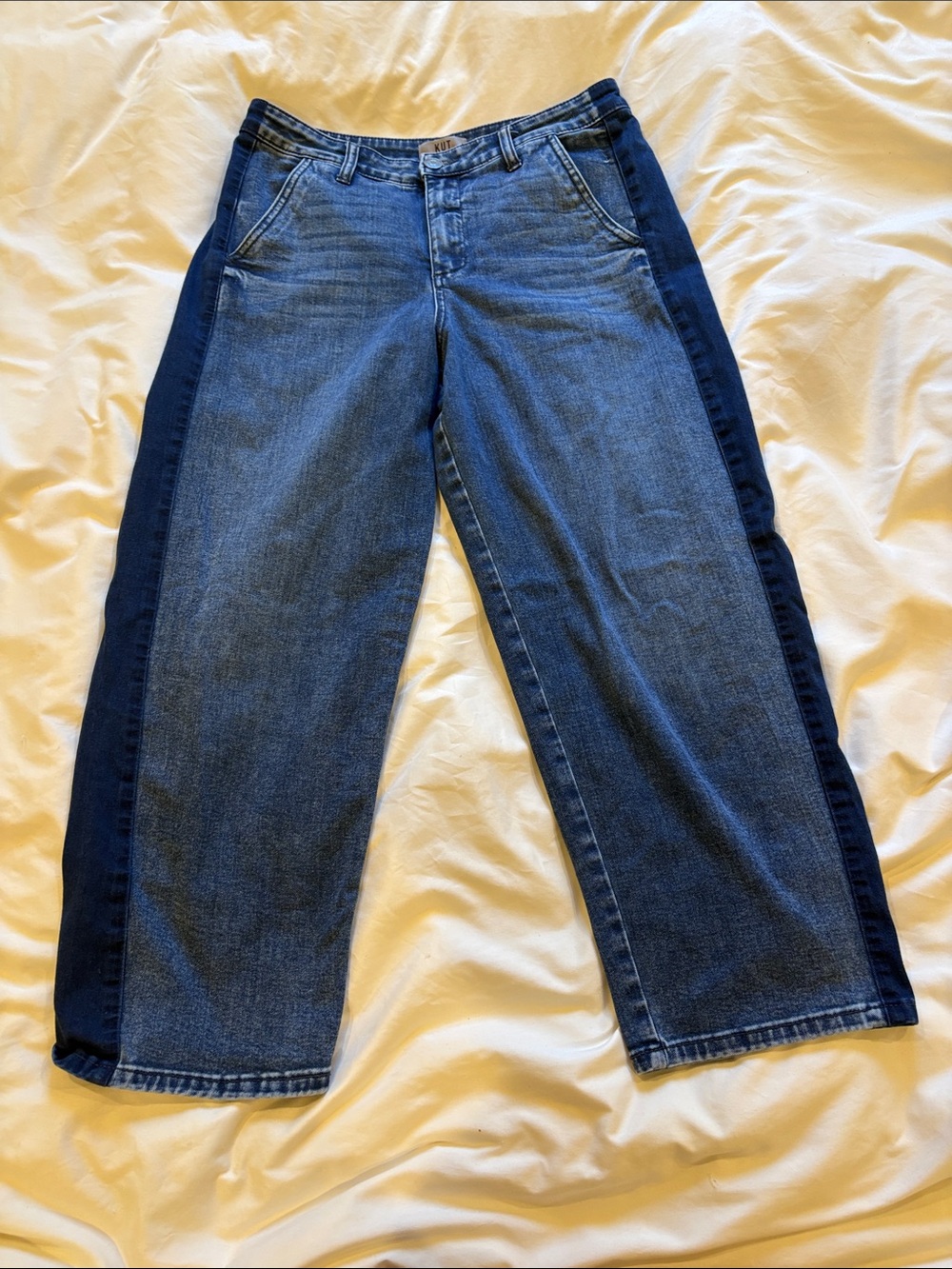 Kut from the Kloth Two-Tone Blue Straight Leg Jeans
